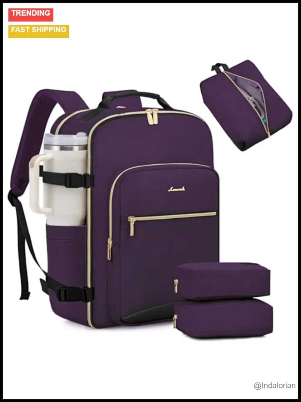 40L Large Travel Backpack Carry On Airplane Approved 17.3 Inch Laptop Backpack